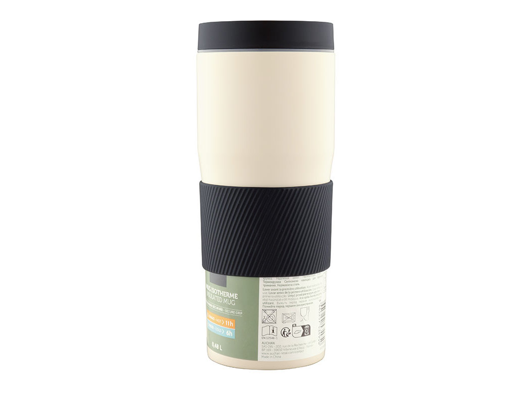 COPO TÉRMICO INOX SILIC ACTUEL BEGE/PRETO 0.48L