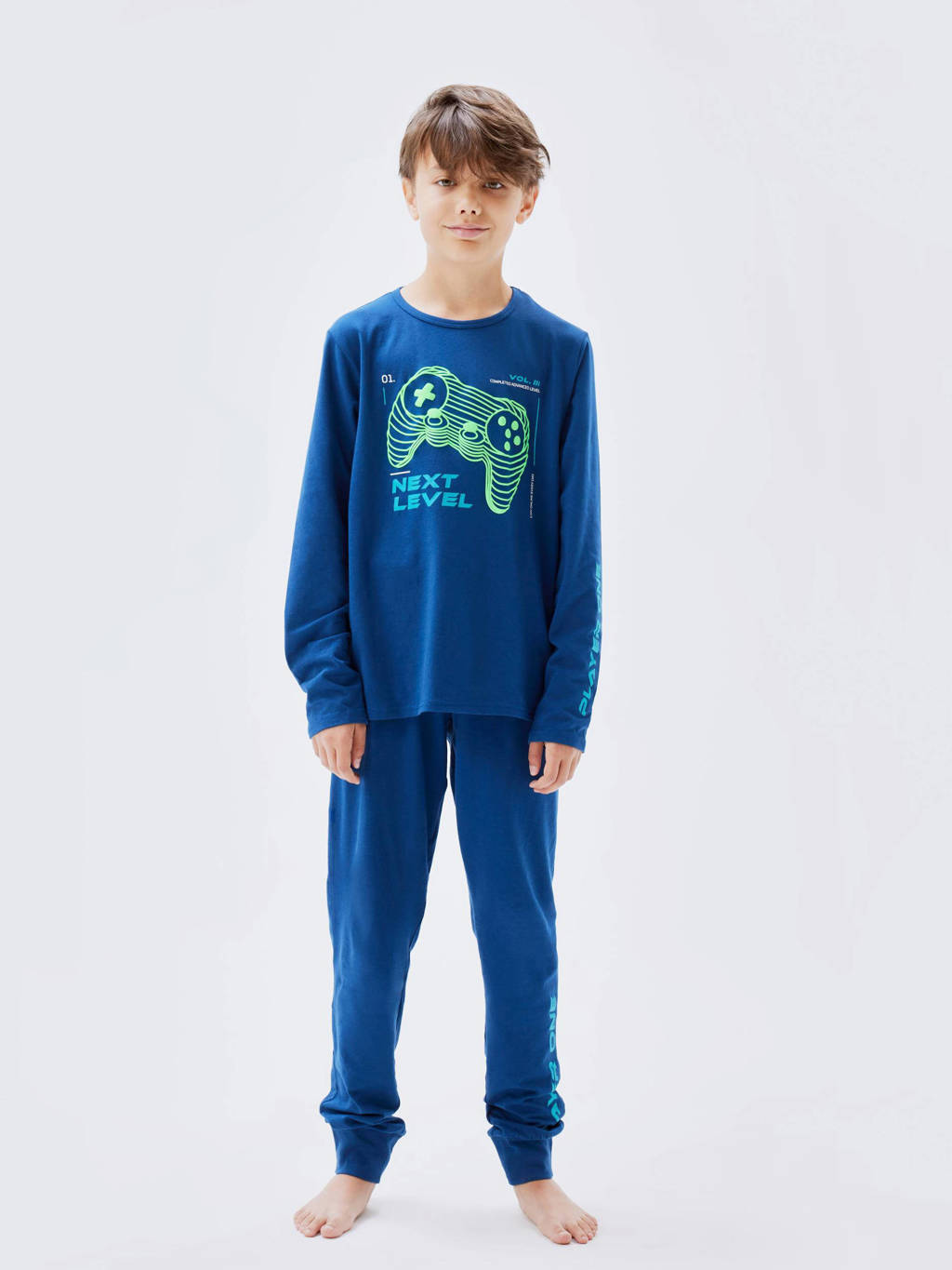 NAME IT pyjama NKMNIGHTSET GAMING donkerblauw