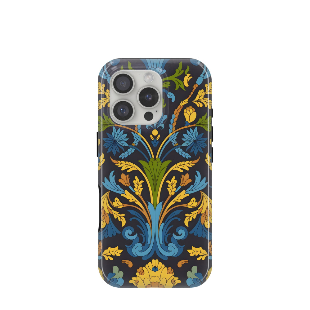 iPhone 16 Pro Hybrid (Kunststoff / Gummi) Hülle Majolika Harmonie - Gelb
