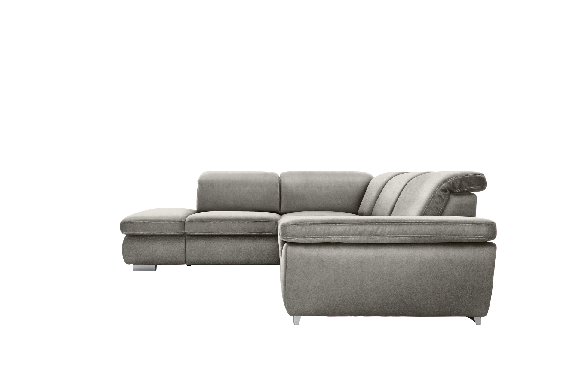 polsterpower Boxspringsofa - Saddle alu - Basismodell - Ottomane links
