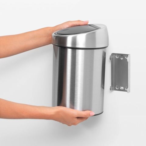 Touch Bin afvalemmer, 3 liter - Matt Steel Fingerprint Proof
