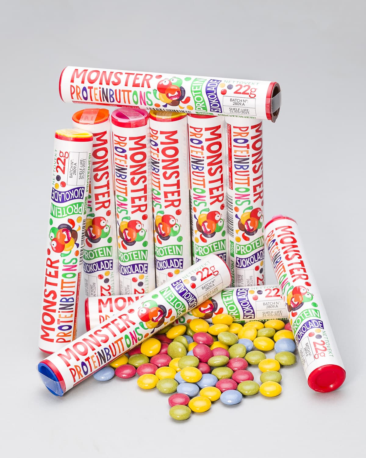 Monster Sukkerfri Protein Sjokoladeknapper 10x22g - TIPAKNING
