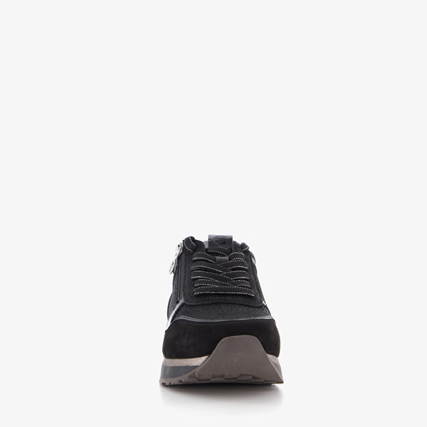 Tamaris dames sneakers zwart met lak detail