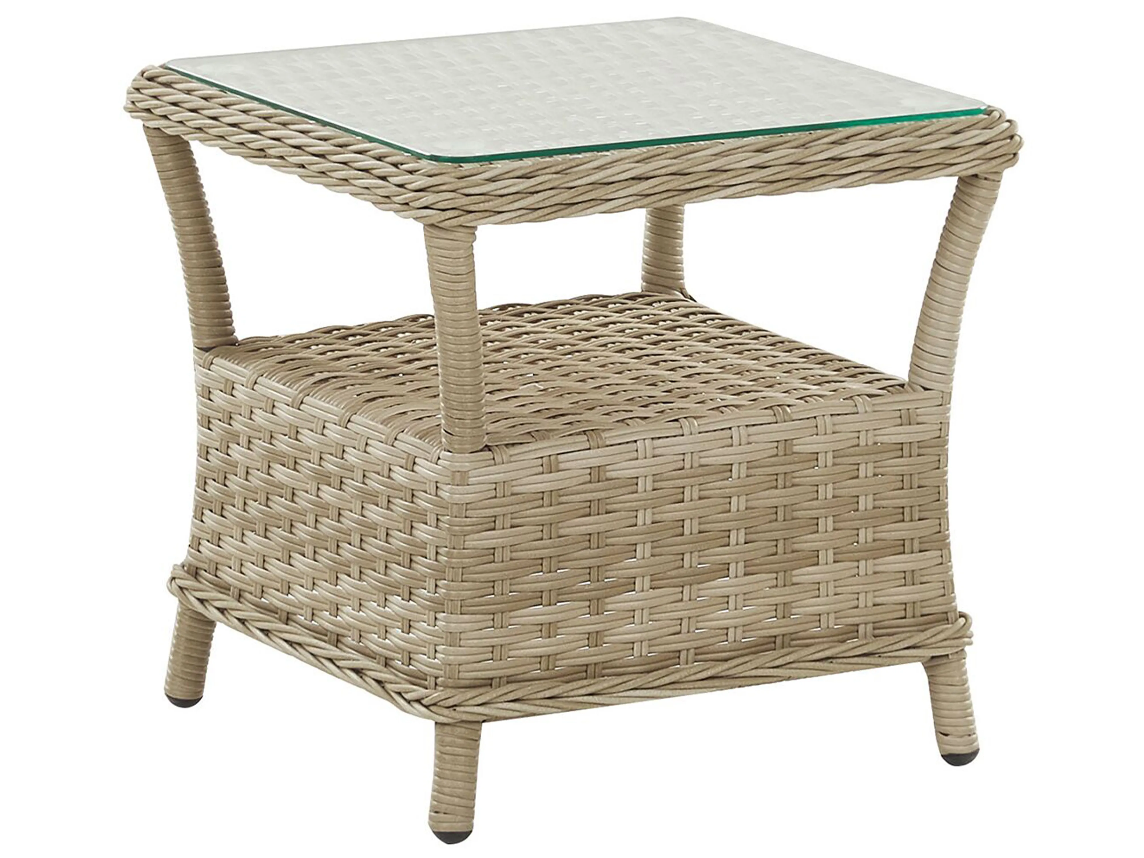 Loungeset met tafel en ottomaan 2-zits PONZA PE rotan Beige