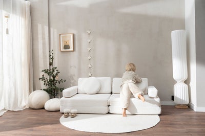 Shappy Play Teddy Byggbar Sofa 160x80 cm, Cream White