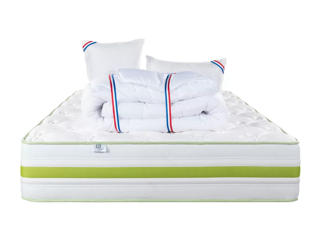 Matelas 160x200 cm, Rêverie, 30 cm, mémoire de forme, ferme + 2 oreillers + couette
