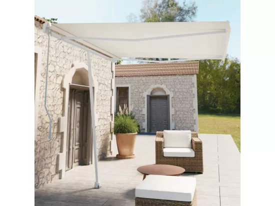 Jeu de poteaux d'auvent blanc 300x245 cm fer