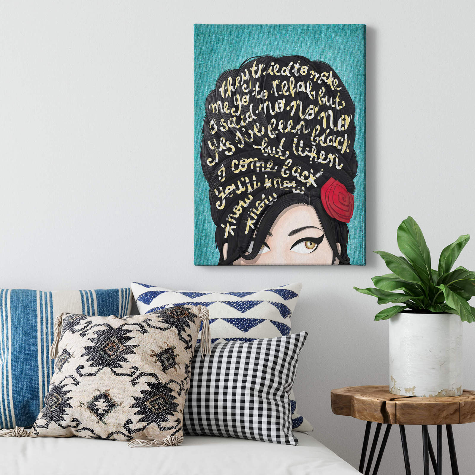 Leinwandbild AMY WINEHOUSE - türkis-schwarz - 50x70 cm