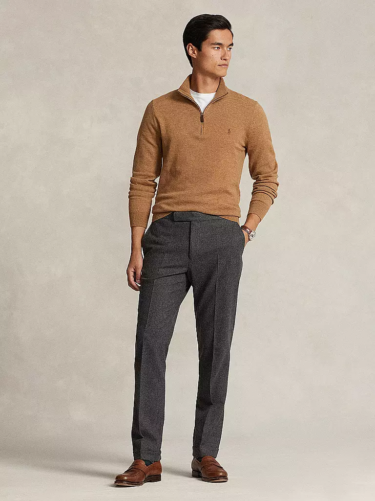 POLO RALPH LAUREN Troyer Pullover Regular Fit camel