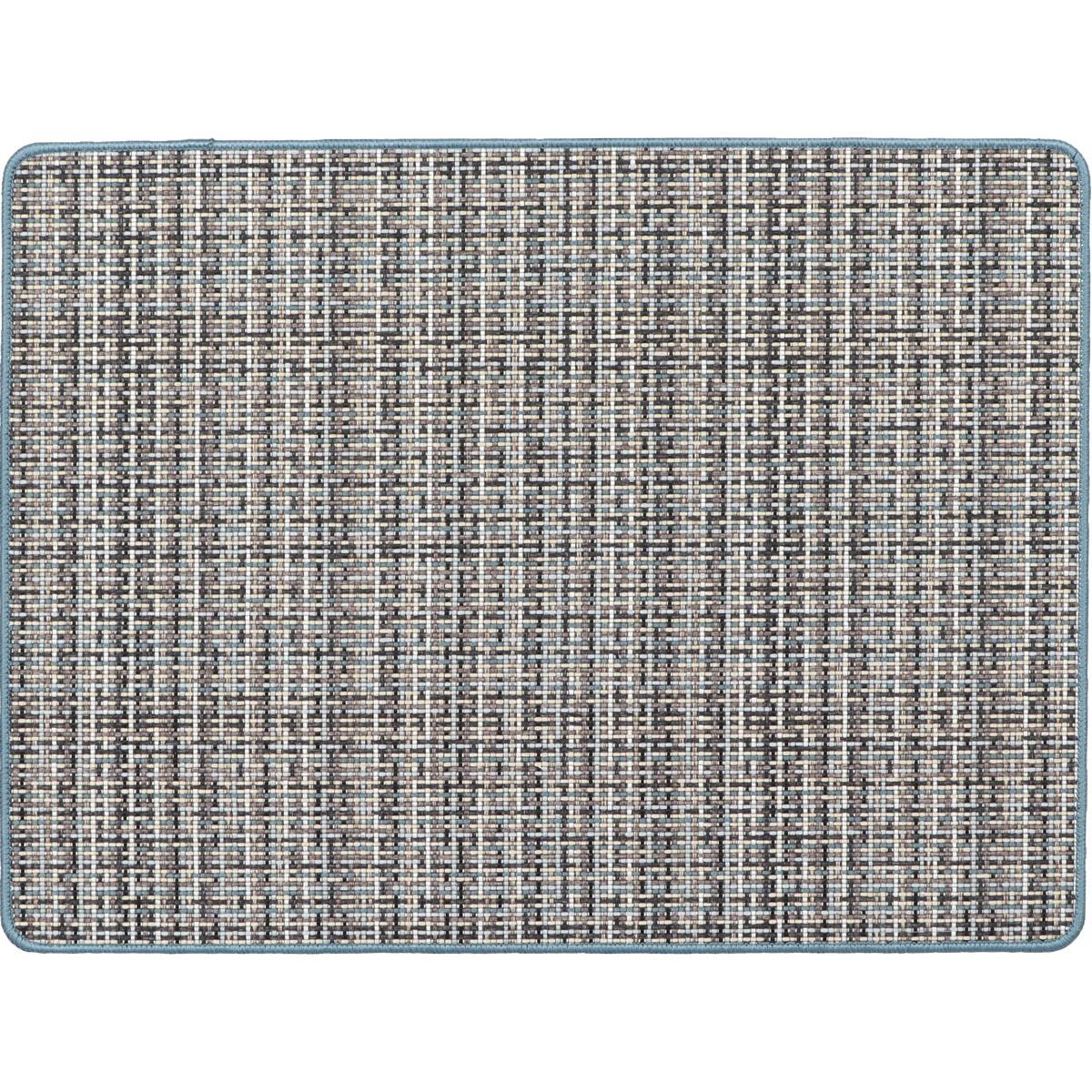 TAPIS PIXEL 45X60CM POLYESTER TISSE BLEU