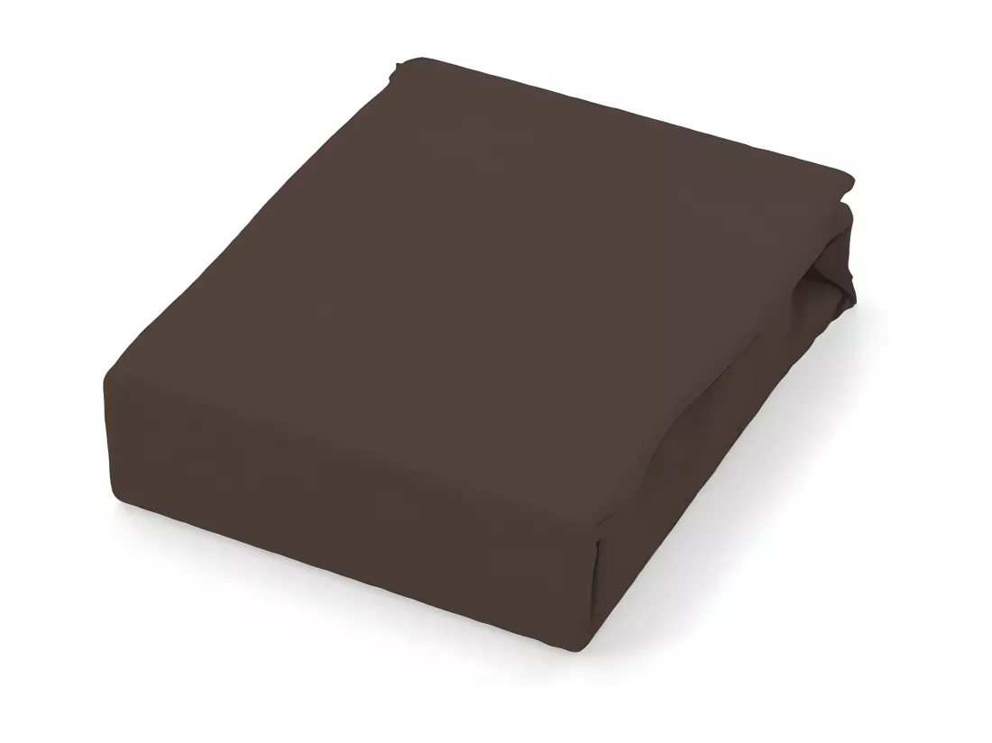 Drap plat en coton 57 fils 240x290 cm UNI brun, par Soleil d'ocre