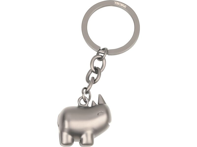 Troika Schlüsselanhänger Happy Rhino Gunmetal Gute-Laune-Nashorn-Anhänger