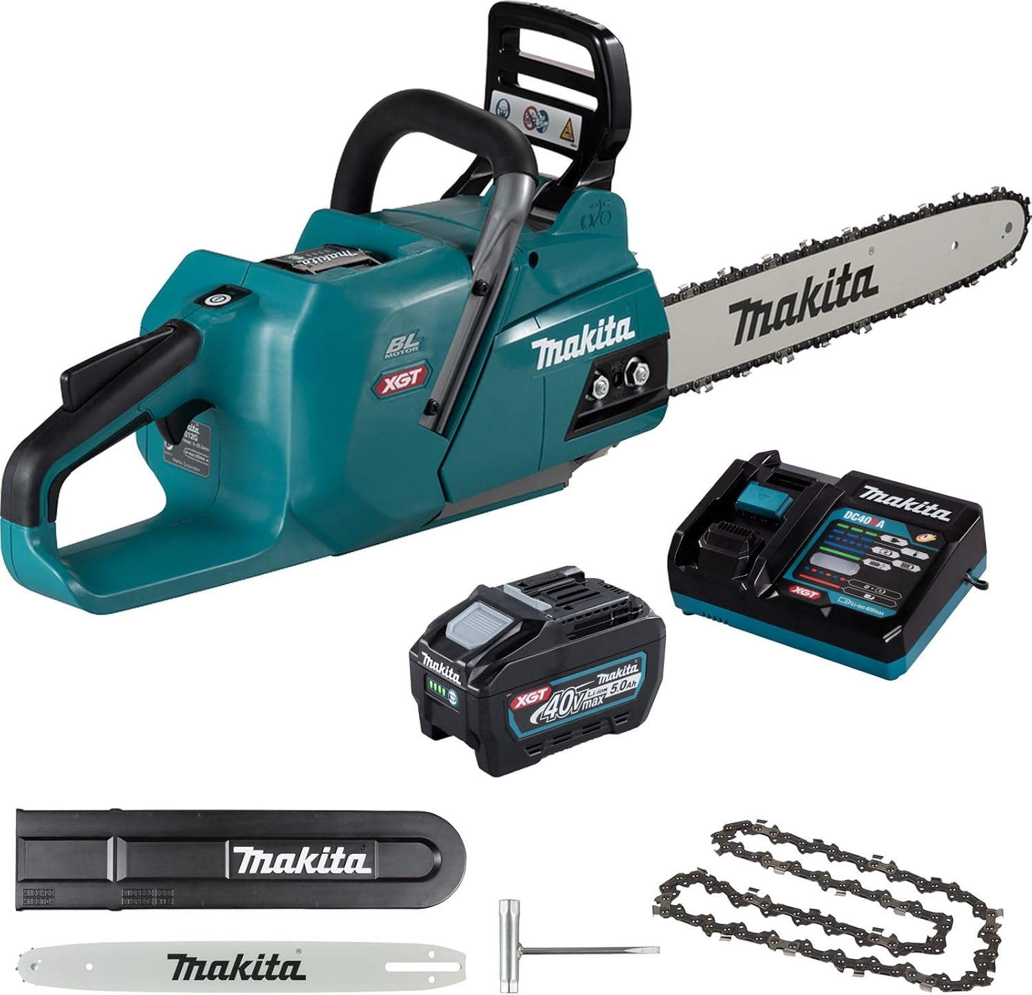 Makita UC012GT101 Akku-Kettensäge 40V max. / 5,0 Ah, 1 Akku + Ladegerät, Blau