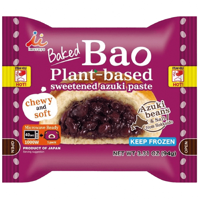 Imuraya Bevroren Bao met Azuki Rode Bonen Vulling 94g