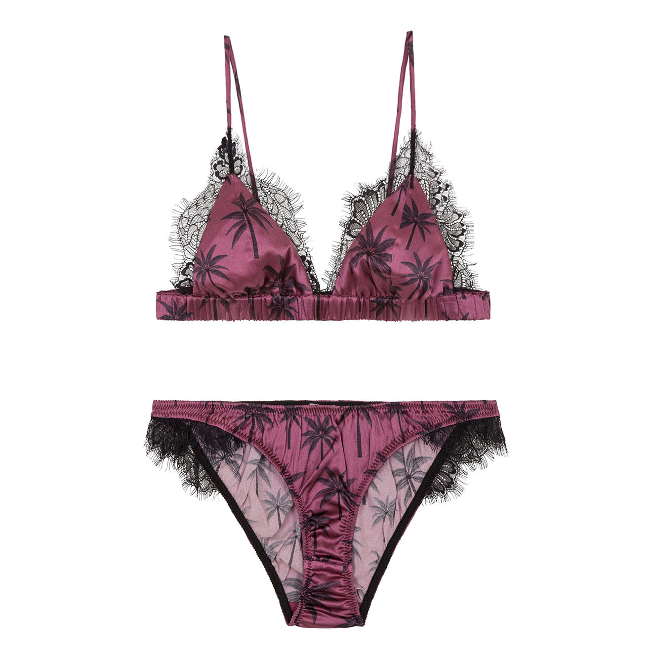 Wild Ensemble soutien-gorge & culotte en Soie mélangée Vesta berry
