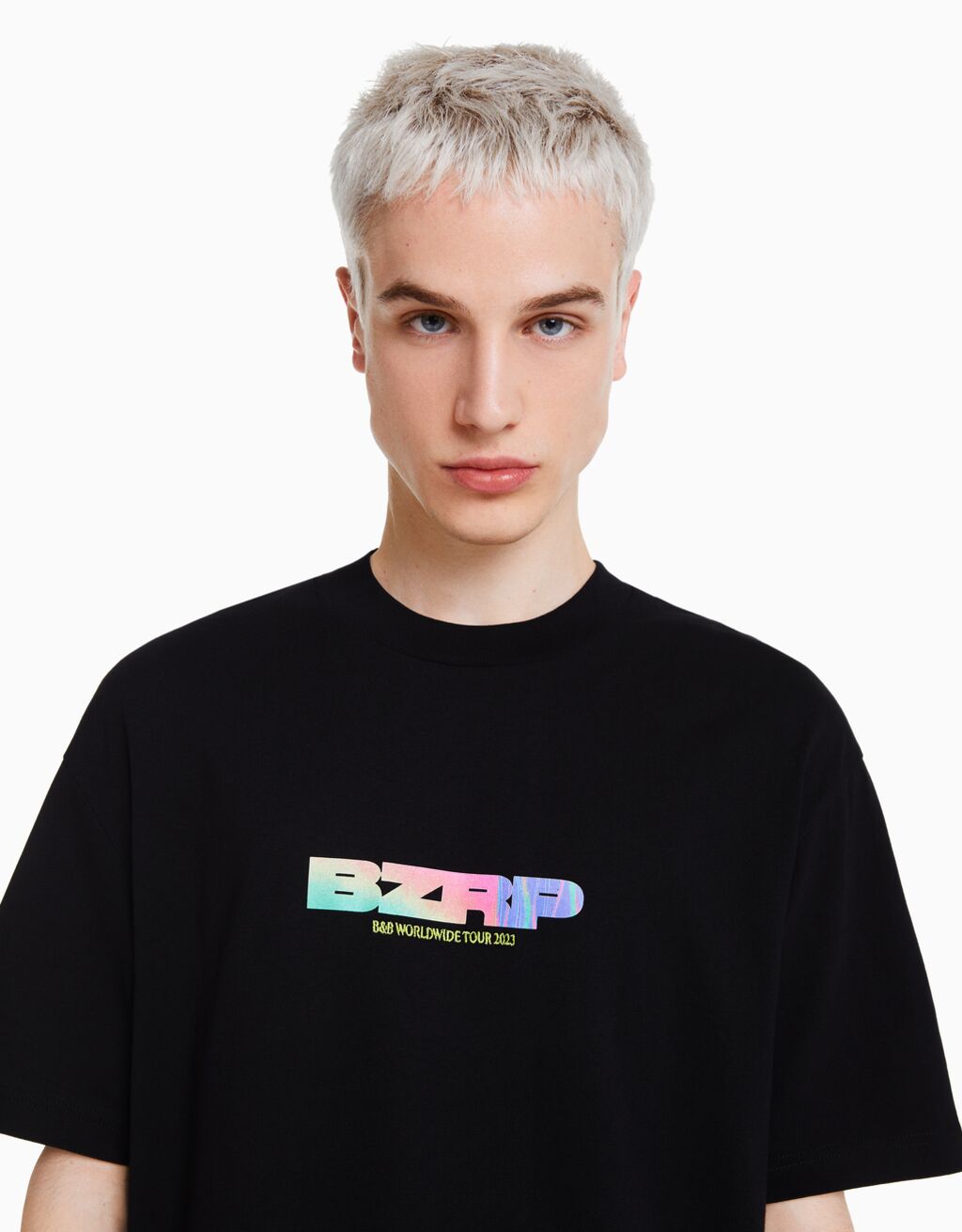 Camiseta boxy fit com estampa BERSHKA ft. BIZARRAP