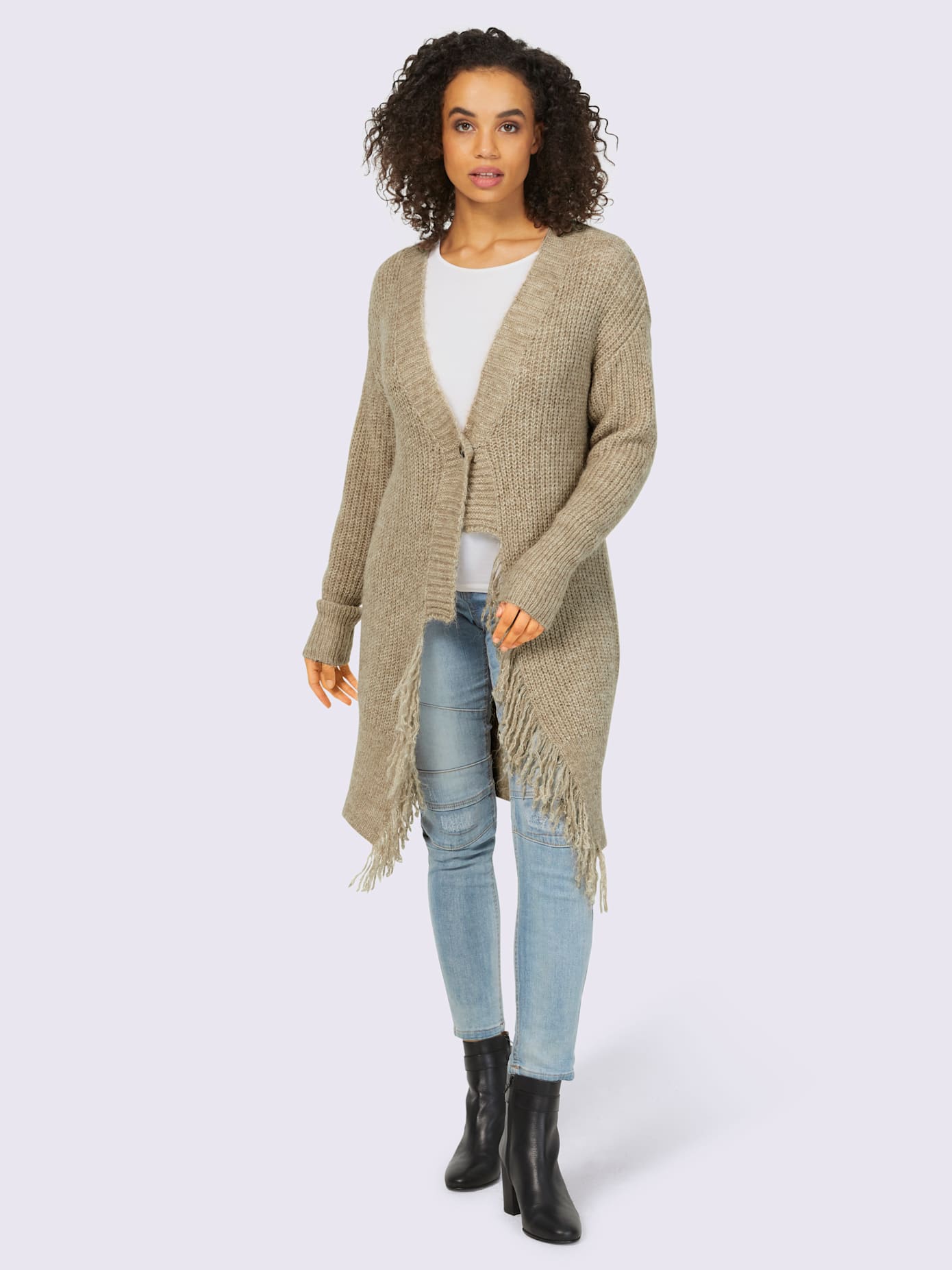 Veste en tricot franges tendance