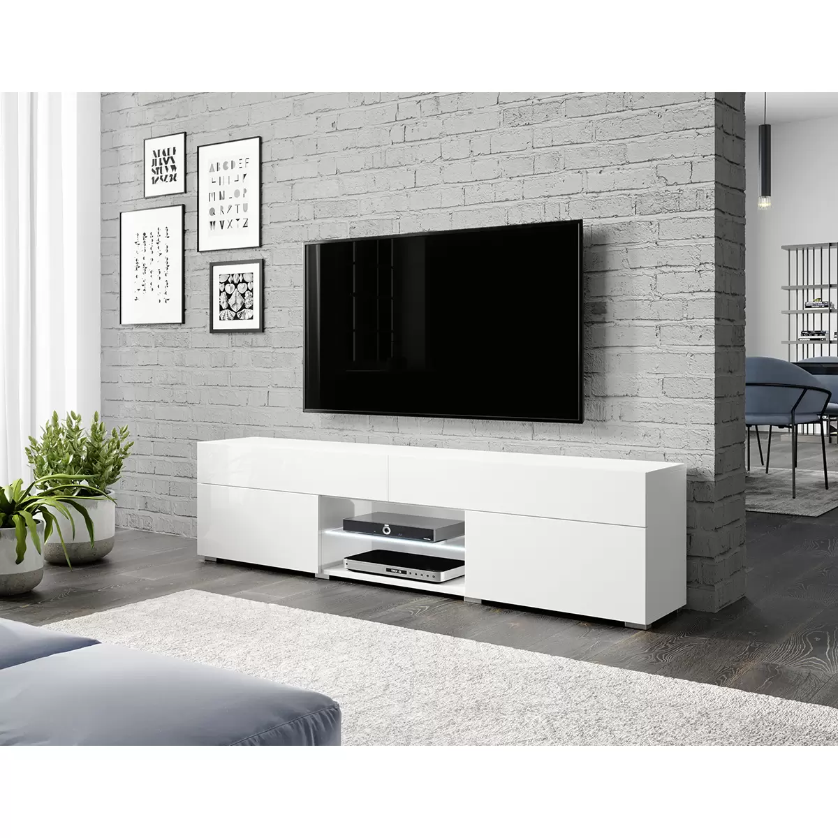 Lowboard Carrara 180 weiss