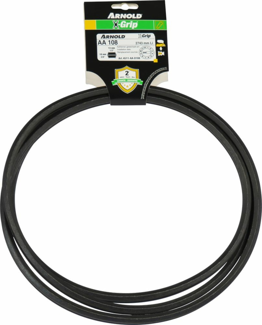 Courroie hexagonale x-grip de type aa 108