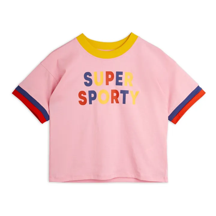 Mini Rodini T-Shirt Super Sporty Coton bio | Rose