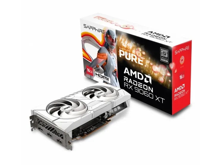 Sapphire Pure RX 9060 XT - Grafikkort - Radeon RX 9060 XT - 16 GB GDDR6 - PCIe 5.0 x16 - DisplayPort, 2 x HDMI
