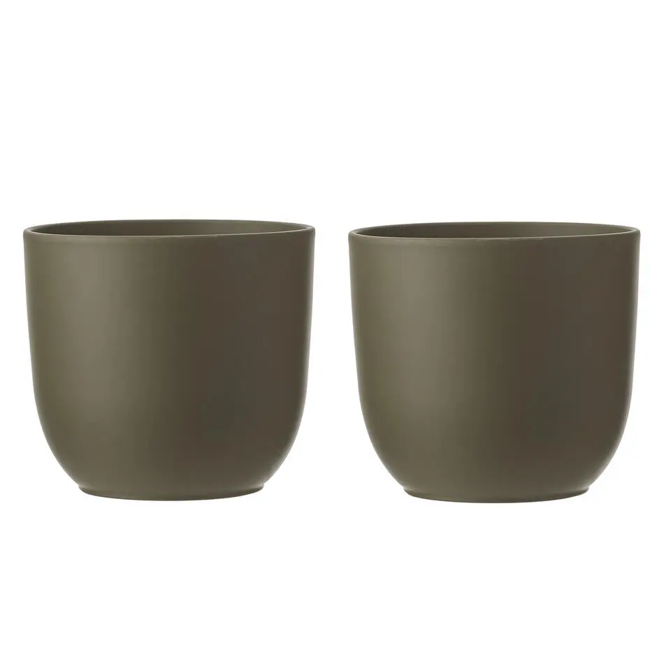 Mica Decorations Bloempot - groen - mat - keramiek - 22 x 20 cm