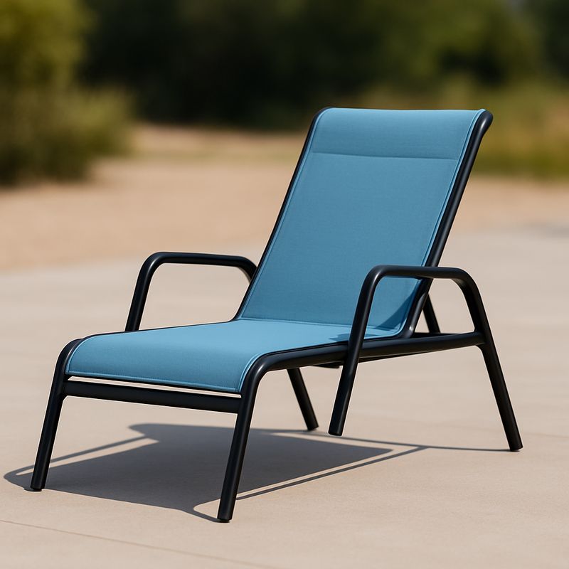 Gartenliege Aluminium Blau Textilene