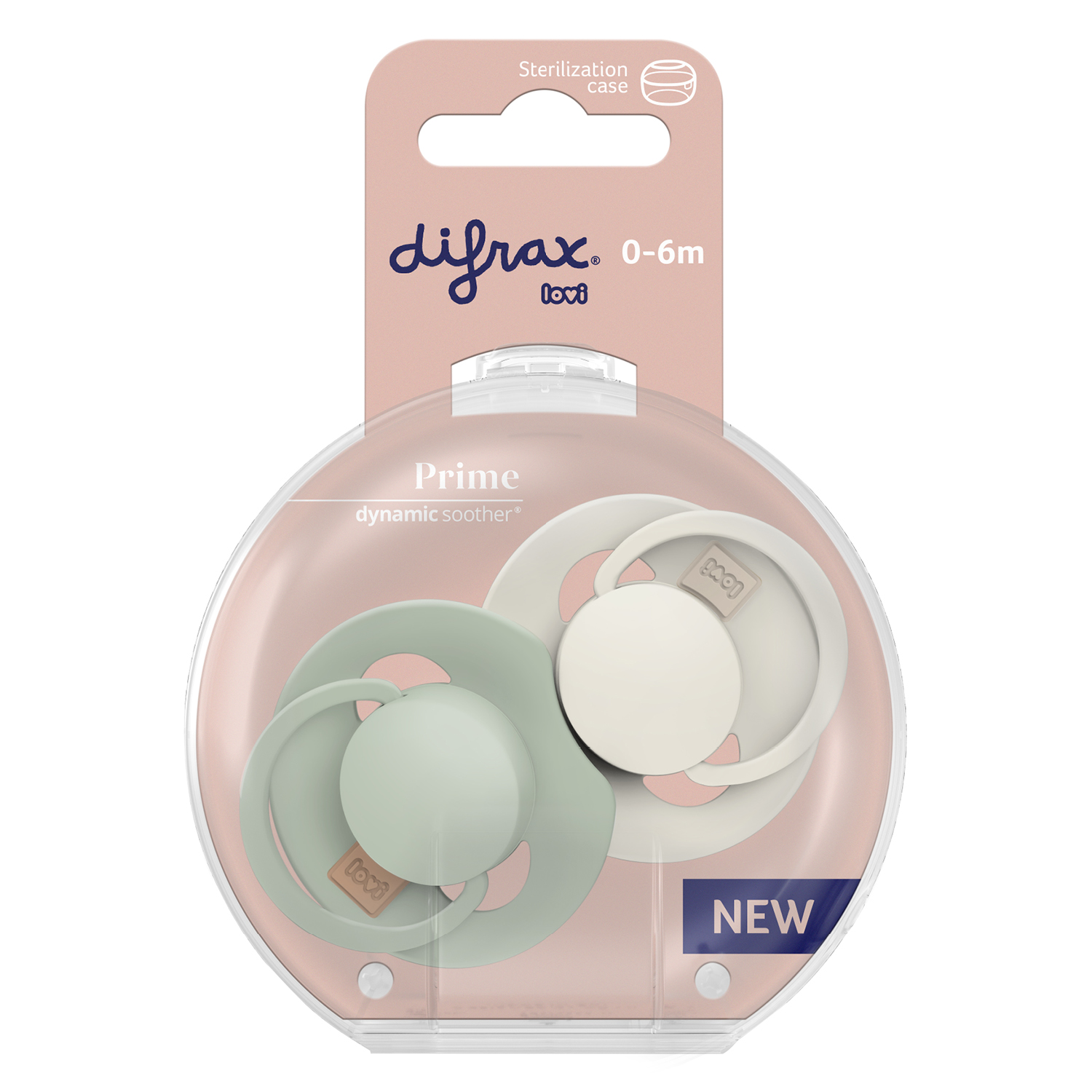 Difrax Lovi Fopspeen 0-6 maand Coconut/Pistachio (2 stuk)