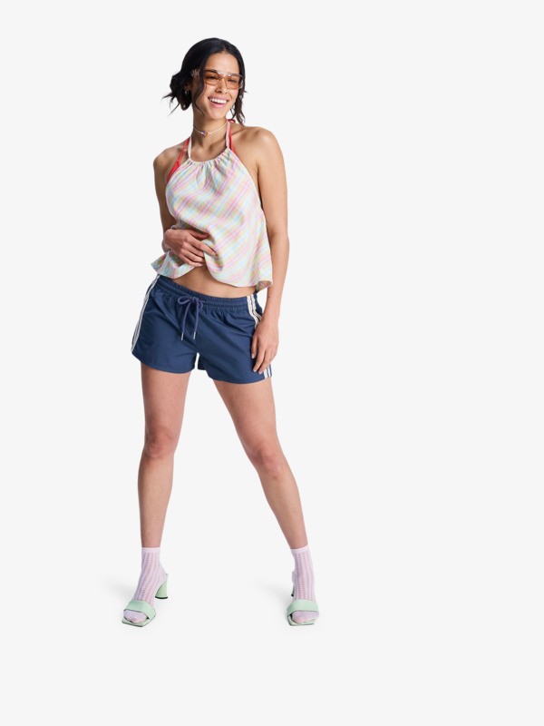 Sunlit Smiles Short taille élastique Bleu Femme