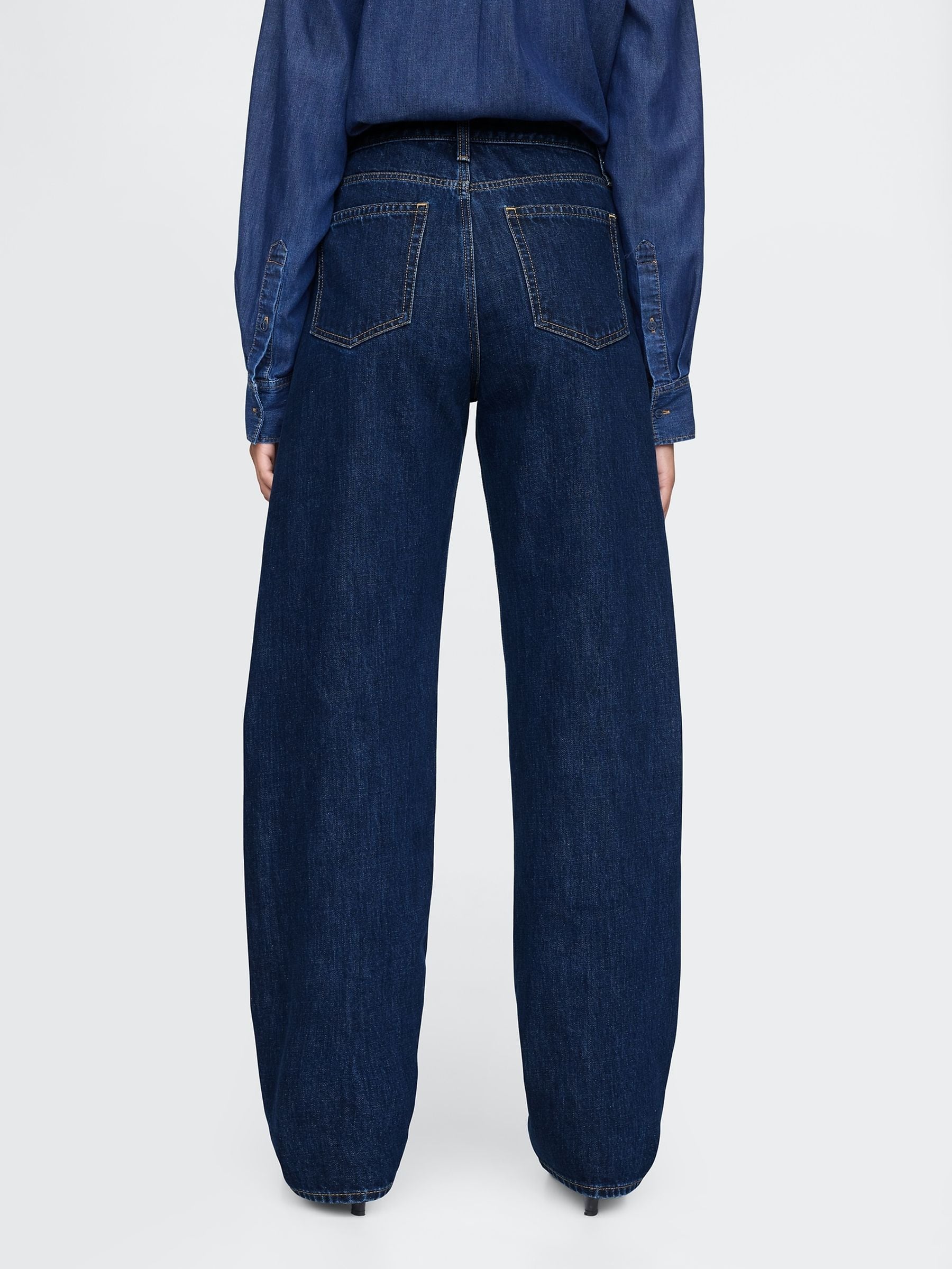 Donker indigo - Gap jeans met hoge taille en toelopende pijpen