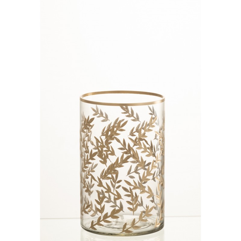 Photophore en verre transparent 12.5x12.5x19.5 cm