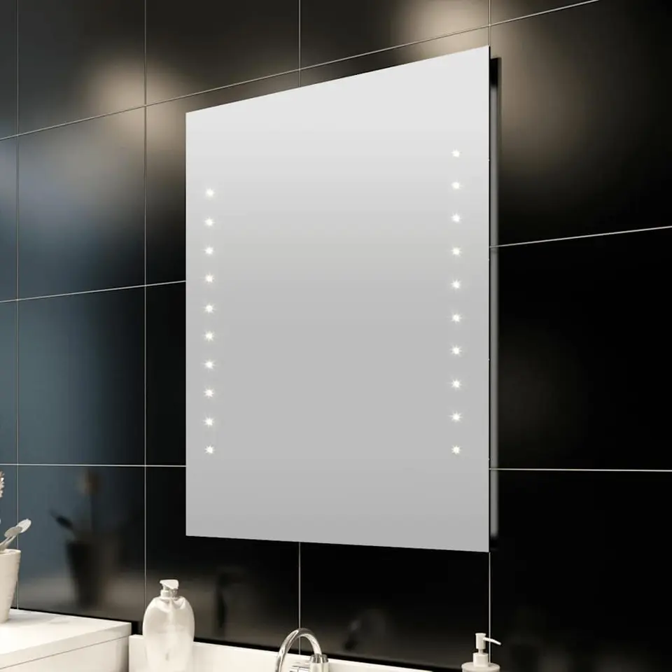 vidaXL - Badkamerspiegel - Zilver - Glas - 60 x 80 cm