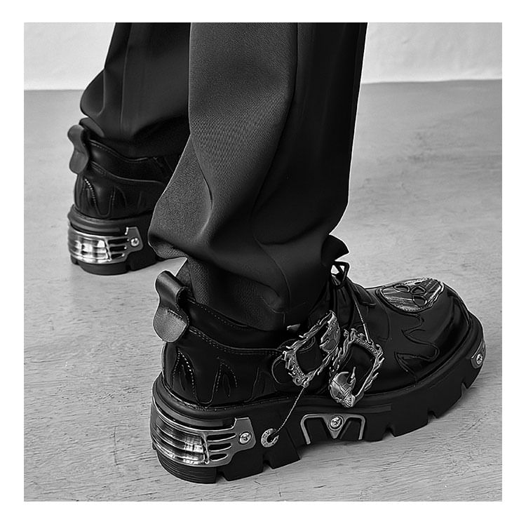 Malnia Home - Punk Platform Buckled Lace Ups