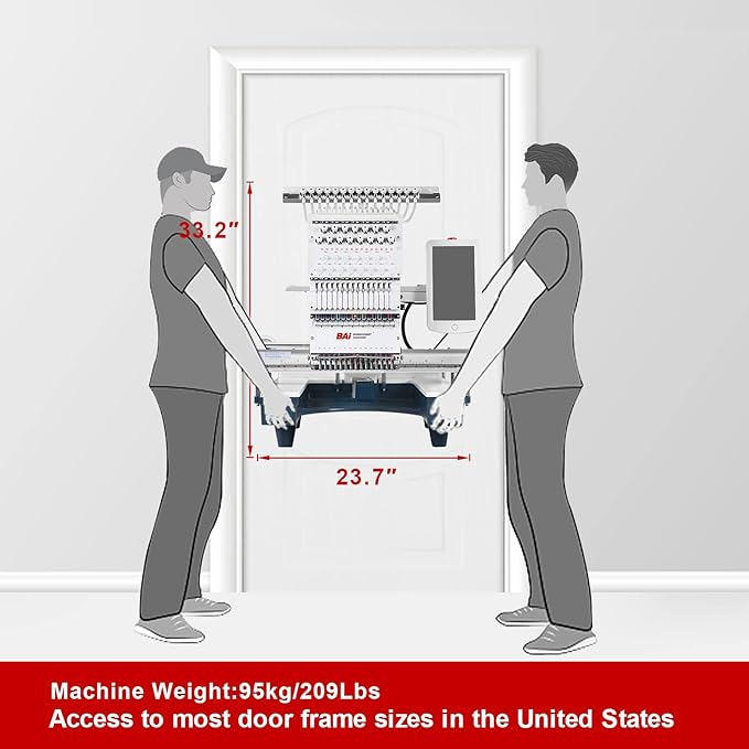 BAi Mirror1501 Hat Embroidery Machine With Multi Needle,15 Needle Embroidery Machine with 13.7x19.7 Inches Large Embroidery Area,Commercial Embroidery Machine with Laser Positioning