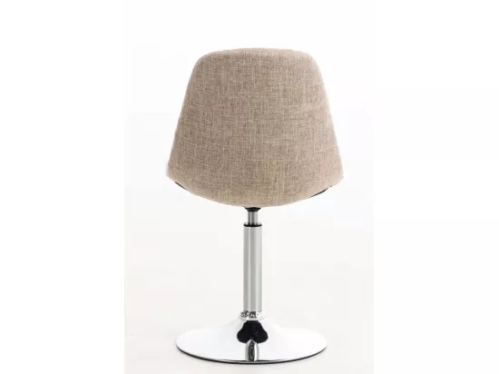 Chaise de bureau - Tissu & Métal chromé - Crème - Emil