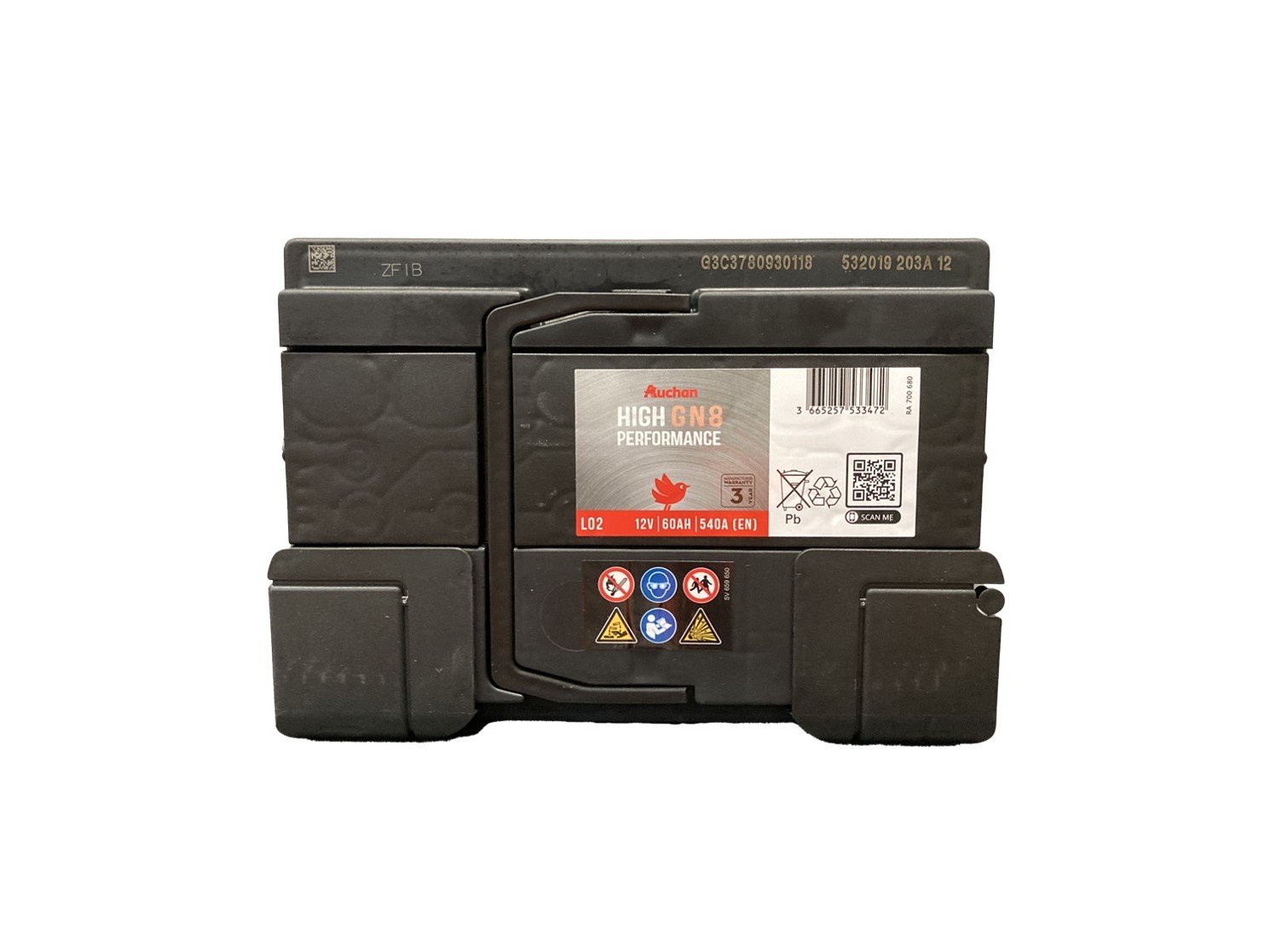 BATERIA AUTO AUCHAN GN8 60AH/540A