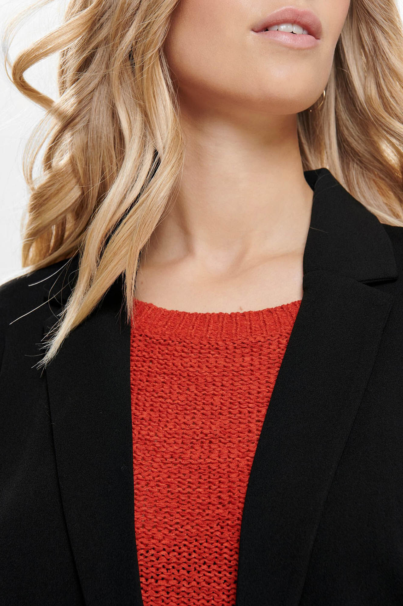 Blazer fluido com mangas compridas