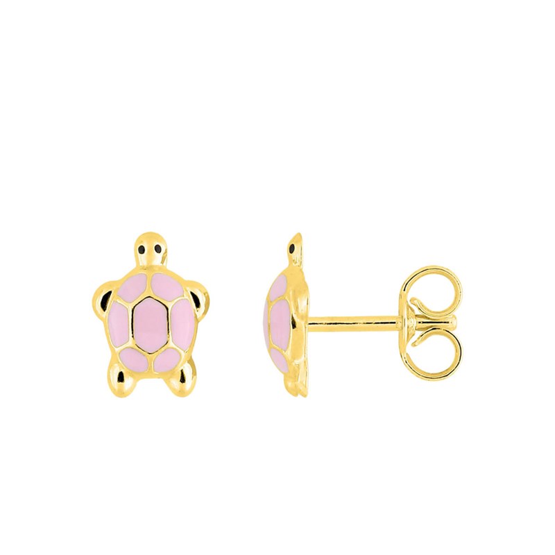 Boucles d'oreilles Enfant - Or 18 Carats - Tortue