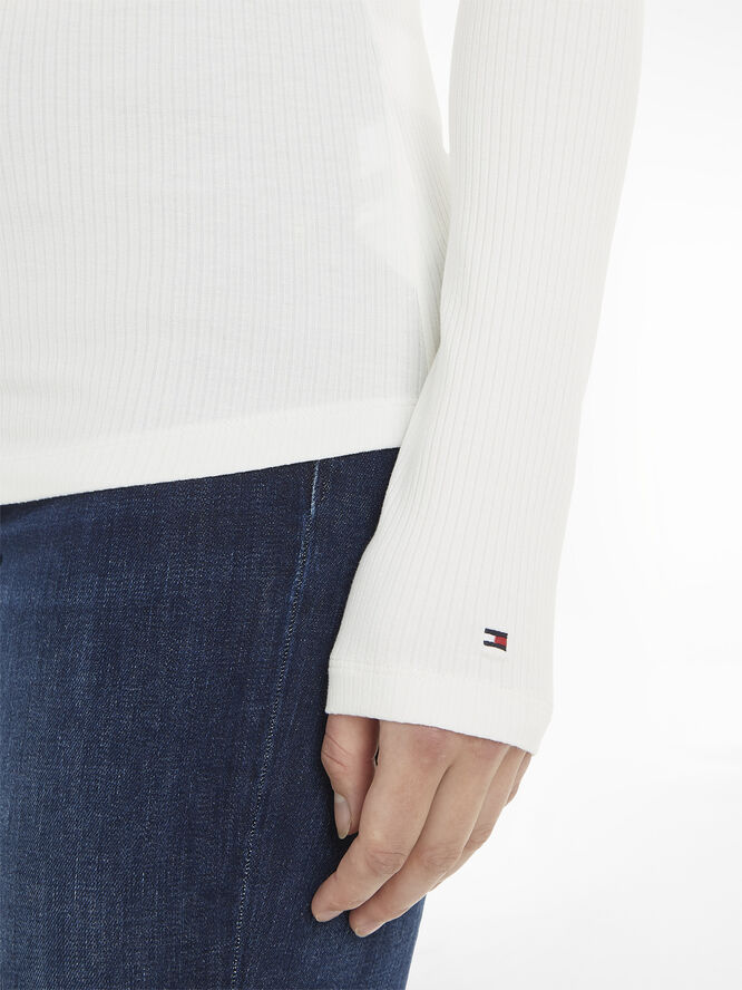 Tommy Hilfiger SLIM 5X2 RIB O-NK LS Ybl