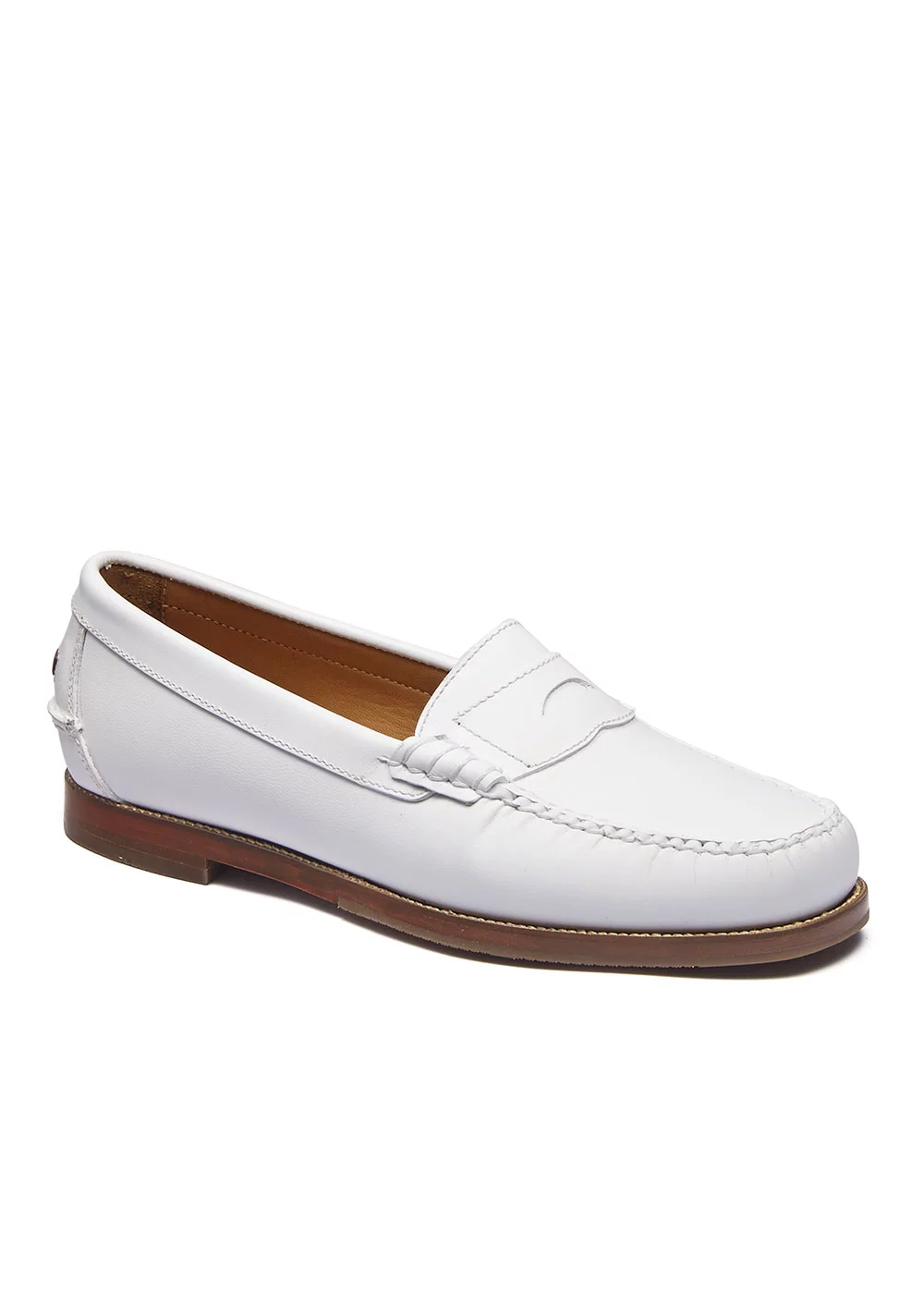 MOCASSIN W BEEFROLL CUIR BLANC