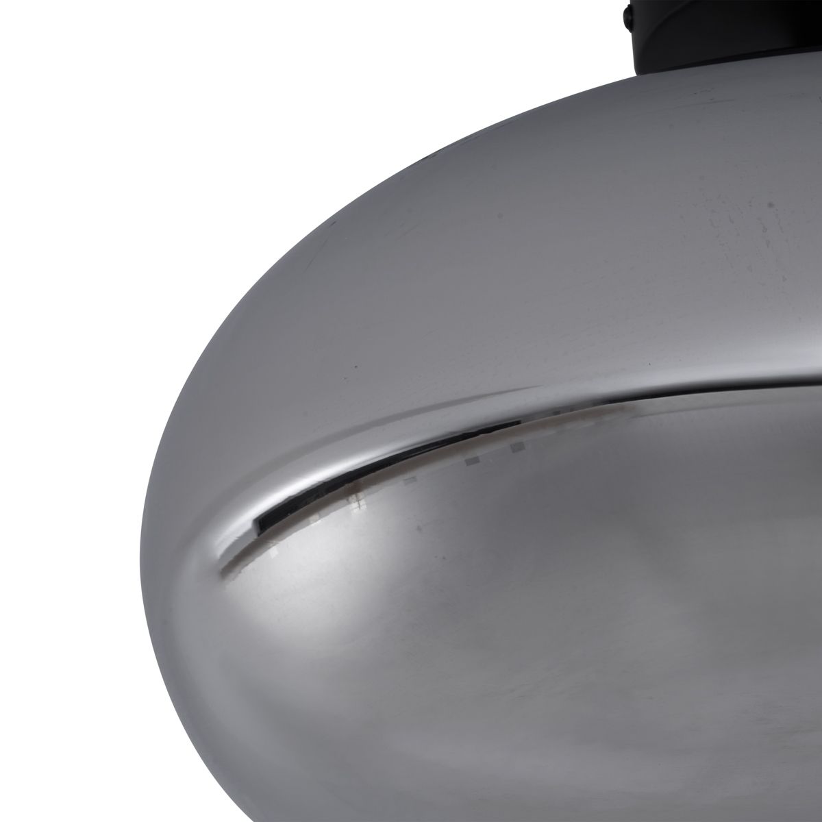 Art Deco plafondlamp zwart met smoke glas 40cm - Busa