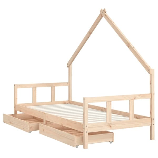 vidaXL Barnesengeramme med skuffer 90x190 cm heltre furu