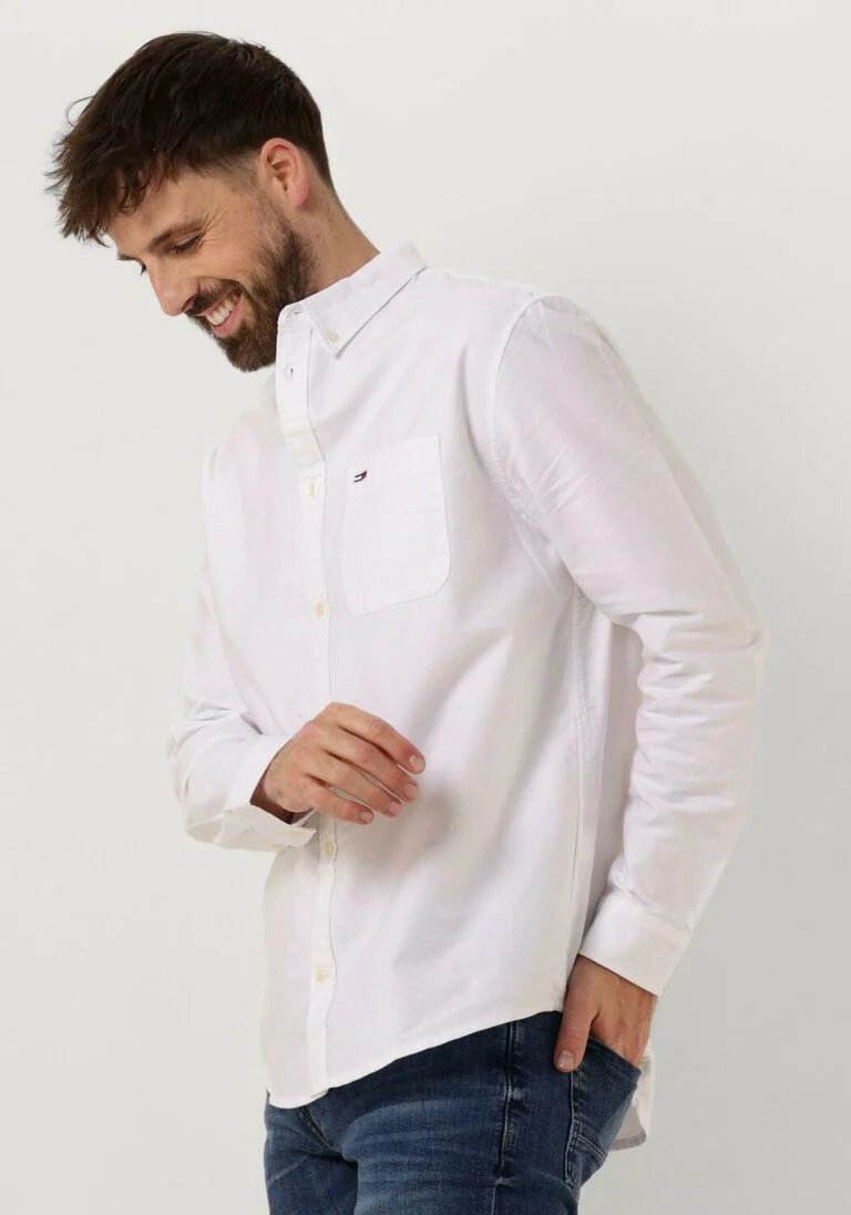 TOMMY JEANS witte tommy jeans klassiek overhemd tjm reg oxford shirt