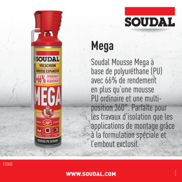 Soudal pur bouwschuim high volume 600 ml