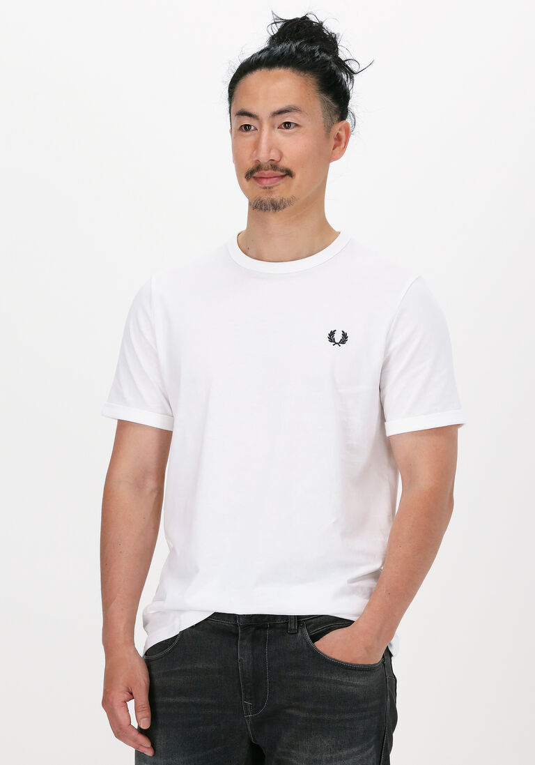 FRED PERRY witte fred perry t-shirt ringer t-shirt
