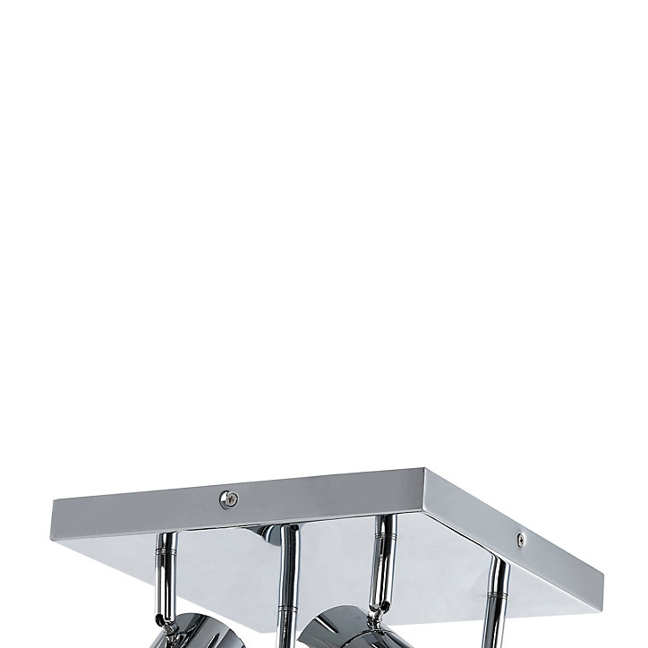 Spot de salle de bain 4 lumières GU10 5W IP44 GoodHome argent