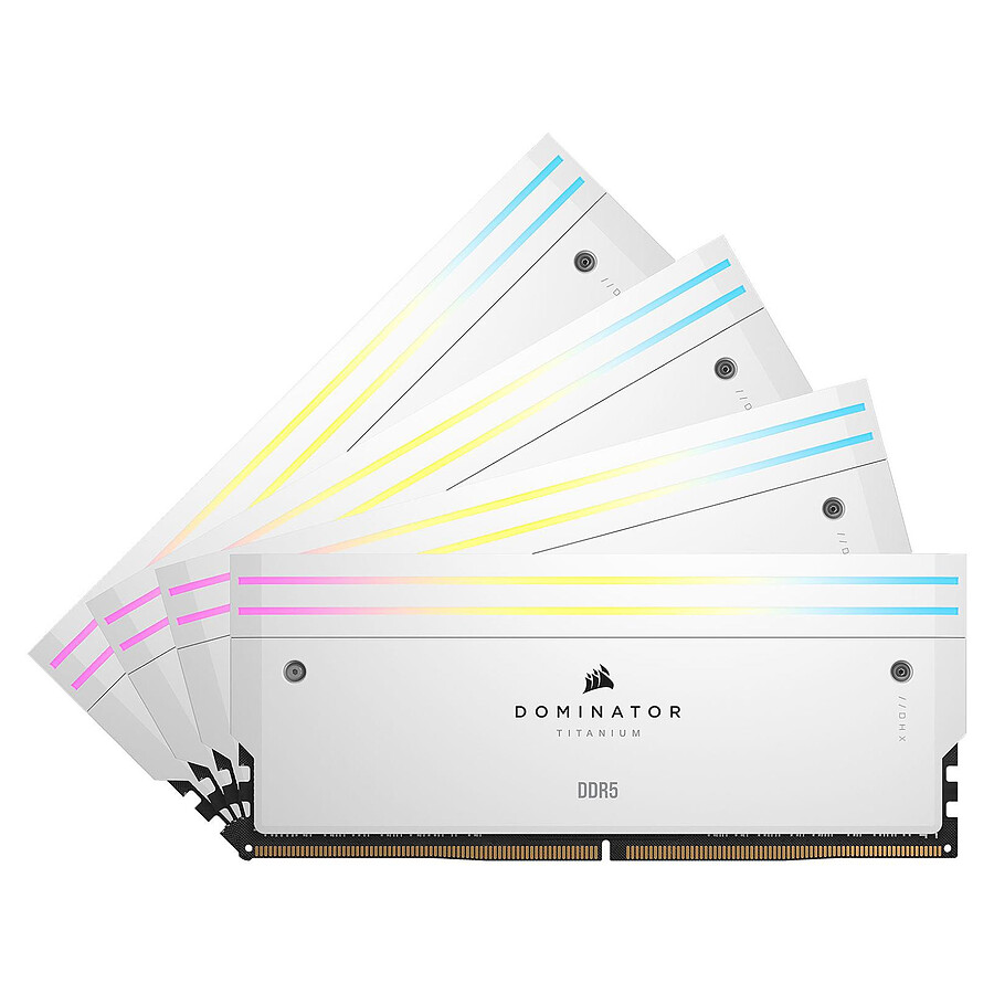 Corsair Dominator Titanium RGB White - 4 x 16 Go (64 Go) - DDR5 6000 MHz - CL36