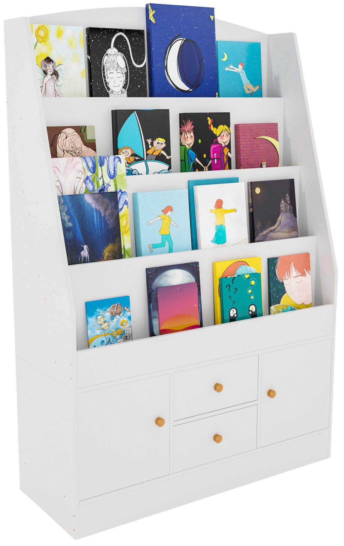 CLP Bücherregal Luray I Kinderregal Mit SchubladenI Regal Für Kinderbücher I Organizer Weiß