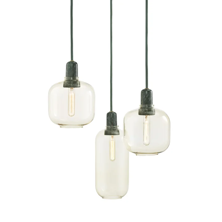 Normann Copenhagen - Amp Pendelleuchte large, Gold / grün