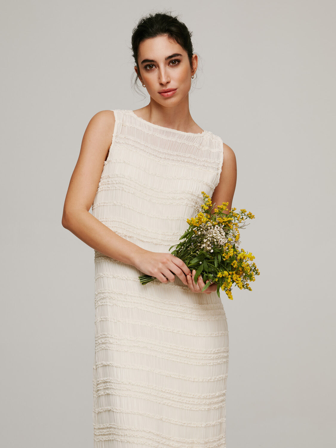 Vestido drapeado - Cinza